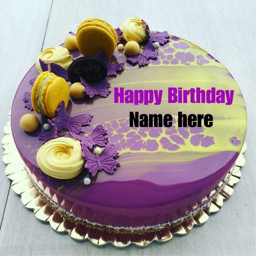 Black Current Birthday Cake With Name For Sister