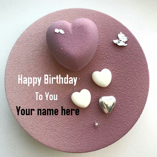 Rose Velvet Birthday Cake With Multiple Heart For Love