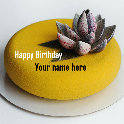 Generate Name On Birthday Cake With Lotus For Love