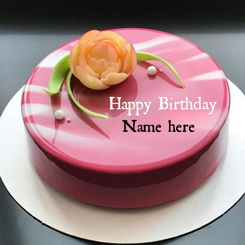 Generate Sister Name On Mirror Glazed Birthday Cake